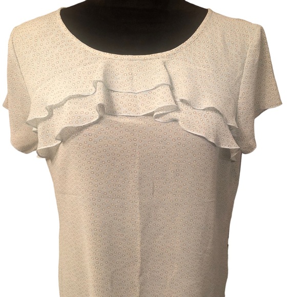 Ann Taylor Loft Printed Ruffled Blouse size Medium - Picture 4 of 10